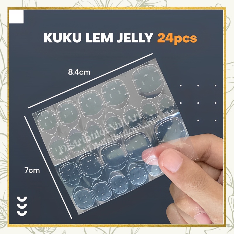 【 COD 】24pcs LEM STIKER KUKU PALSU FAKE NAILS TEMPEL