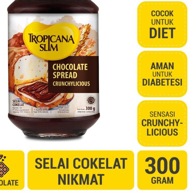 

➱ Tropicana Slim Chocolate Spread 300g - Selai Cokelat Nikmat Tanpa Gula Pasir ➣