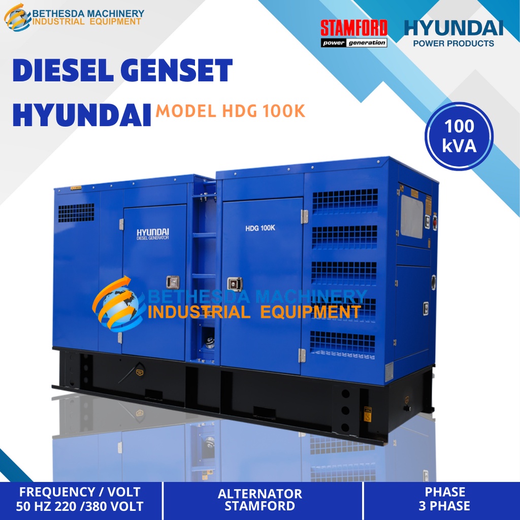 Genset 100 Kva Hyundai 100Kva type silent stamford