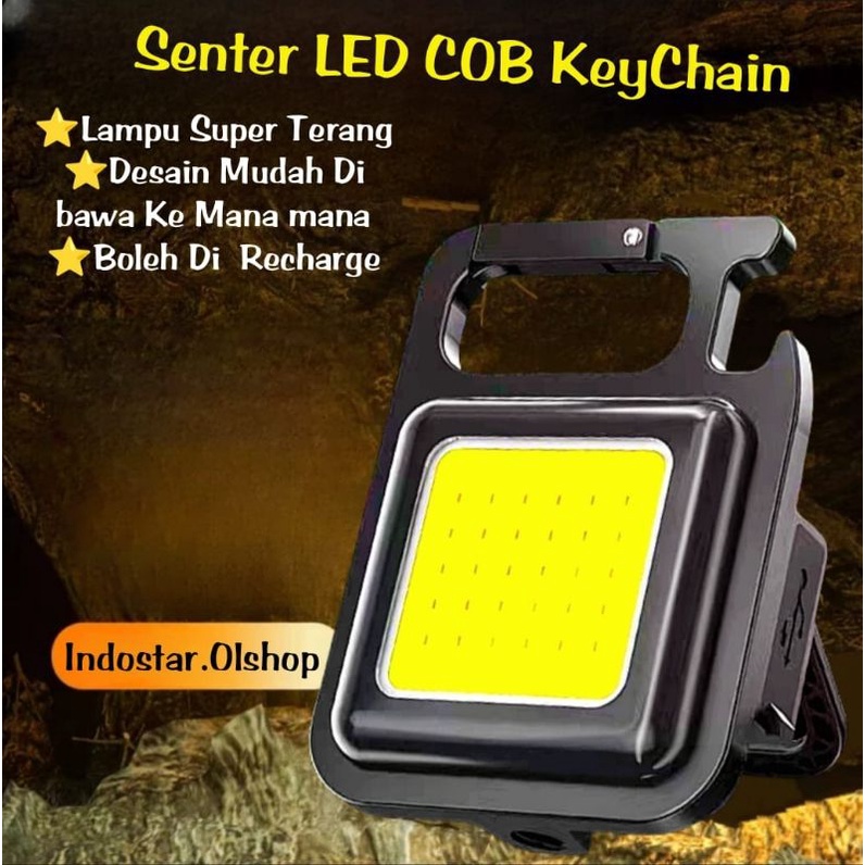 LAMPU LED GANTUNGAN KUNCI MULTIFUNGSI/LAMPU CAMPING CAS USB⭐ IndoStar ⭐