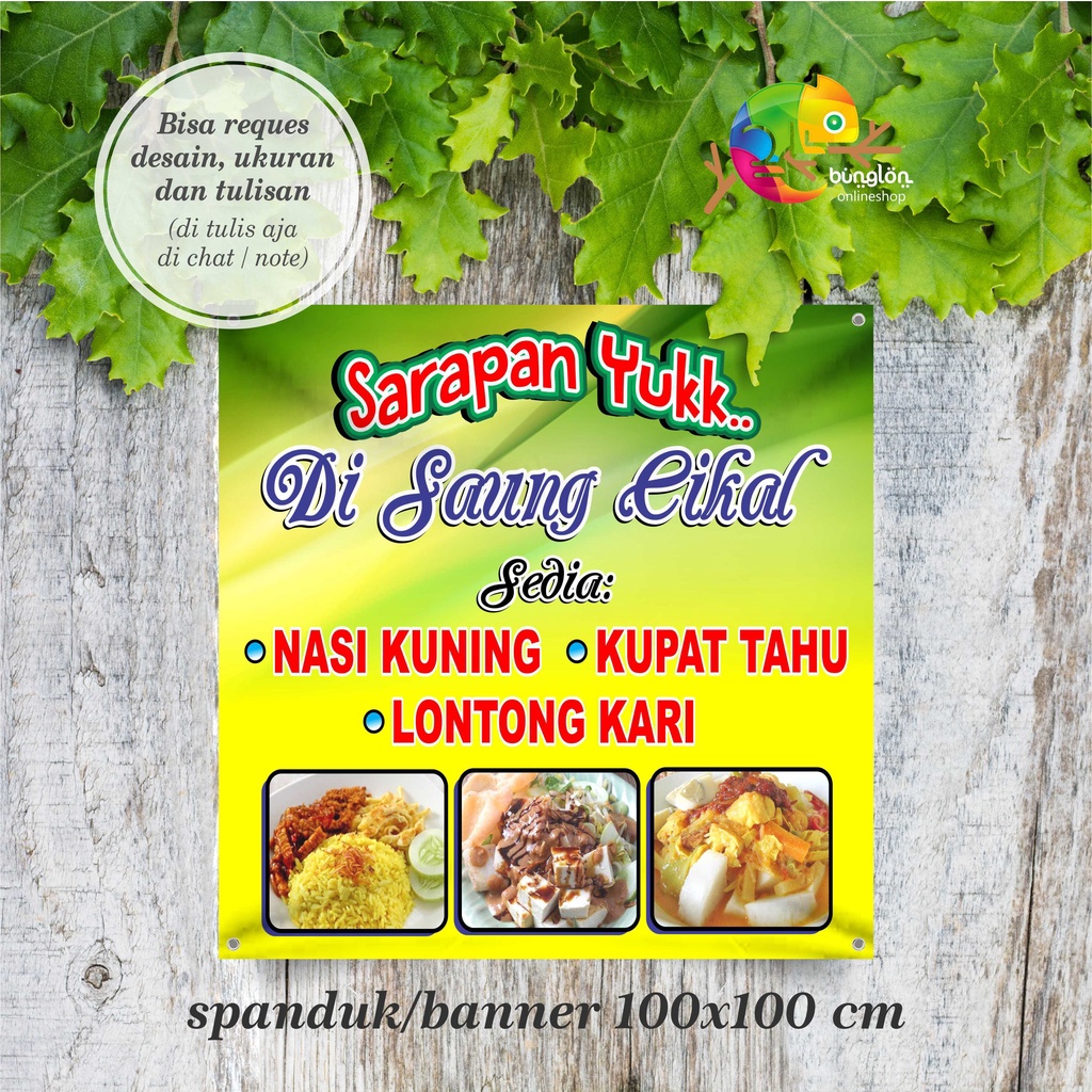 Spanduk, Banner Nasi Kuning & Kupat Tahu