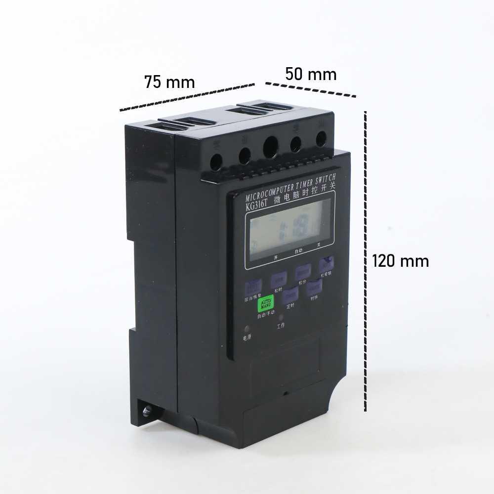 MCB Power Timer Programmable Time Switch Relay 30A 220V - KG316T - Black