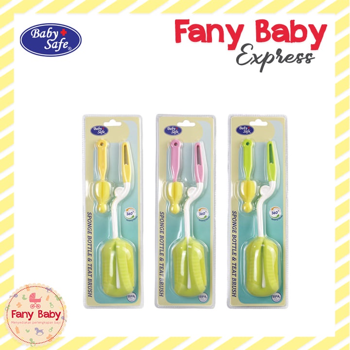 BABY SAFE SPONGE BOTTLE &amp; TEAT BRUSH / P12BS368