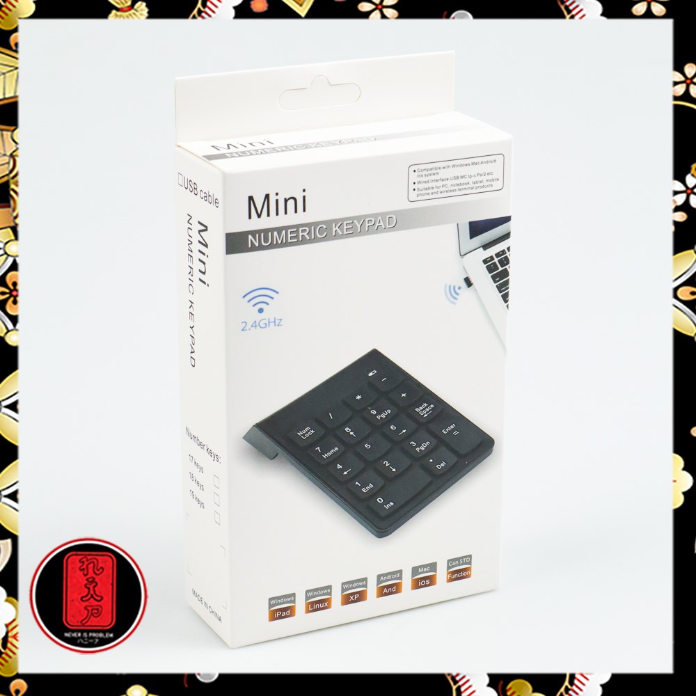 Taffware Keypad Numeric Wireless 2.4 GHz 10 Meter - i120 - Black