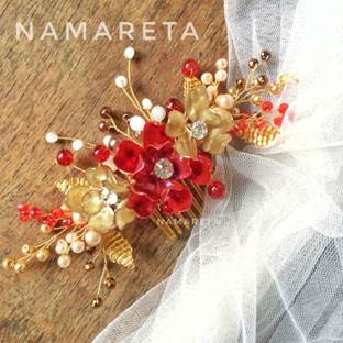 PREMIUM SIRKAM SANGJIT HAIRCOMB RED NAMARETA WEDDING HEADBAND HEADPIECE CINA CHINESE MAHKOTA CROWN T