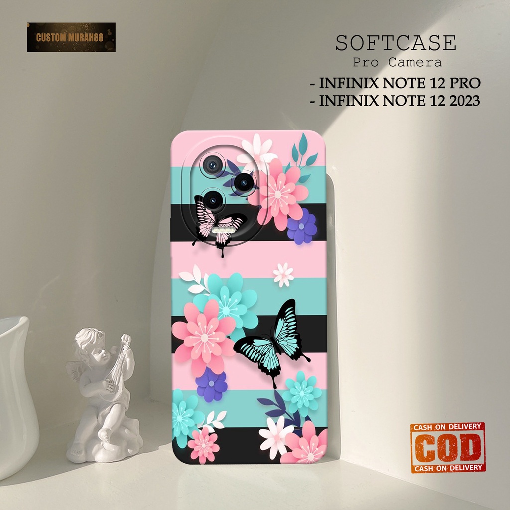 Soft case Hp Infinix Note 12 2023 / Infinix Note 12 Pro Terbaru - Fashion Case BUNGA CUTE - Cassing 