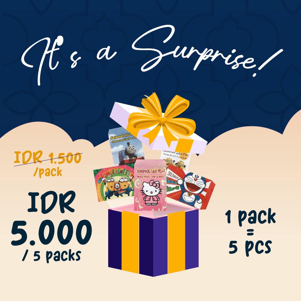 

AMPLOP IDUL FITRI MURAH ISI 5PCS UKURAN TANGGUNG BAGUS LUCU EID AL-FITR