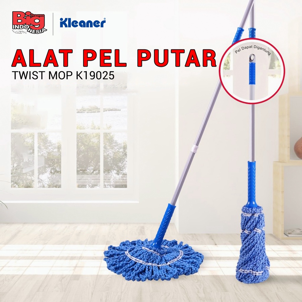 Alat Pel Putar 1 Pcs Bahan Microfiber Twist Mop Pembersih Lantai Kleaner K19025