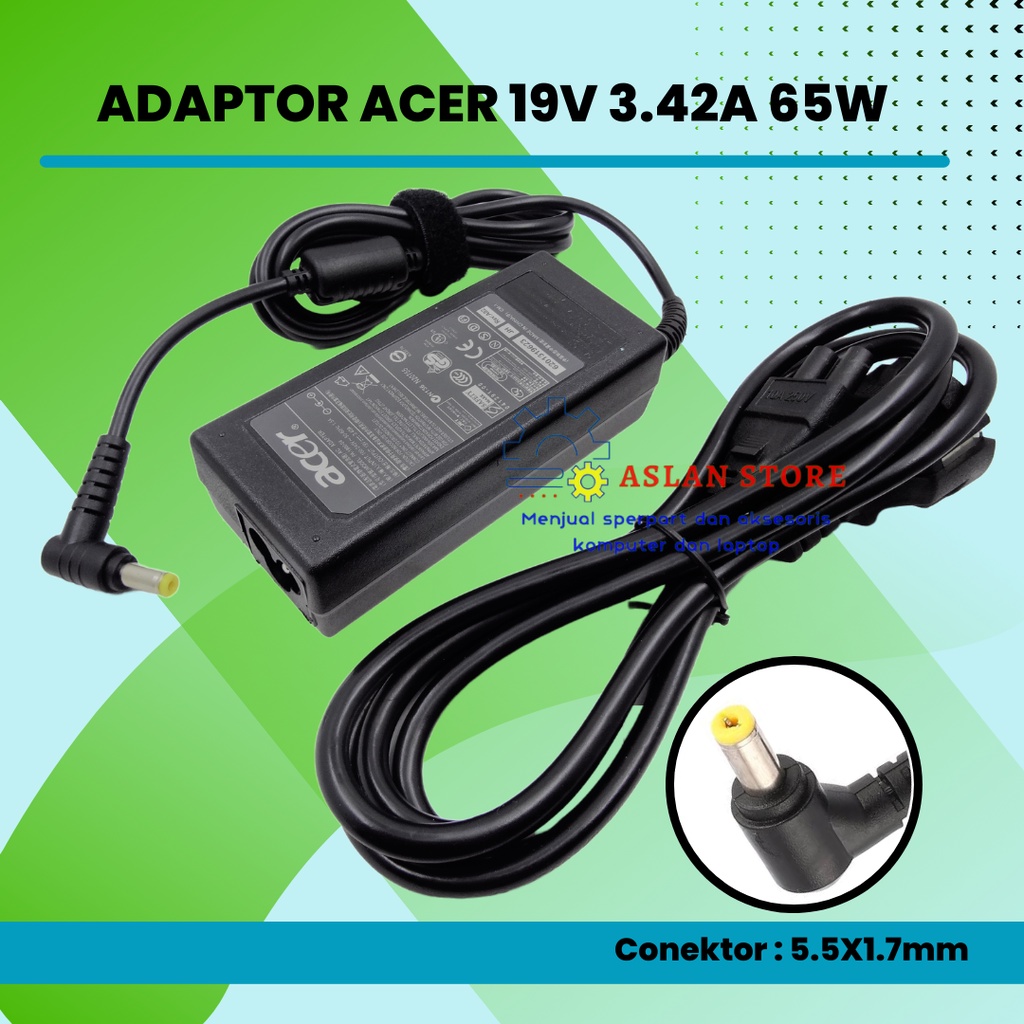 AC Adapter 19V3.42A DC 5.5*1.7mm Adaptor Charger Acer Aspire V5-471 V5-471P V5-471G V5-471PG M3-581 M3-581G M3-581T M3-581TG ORIGINAL