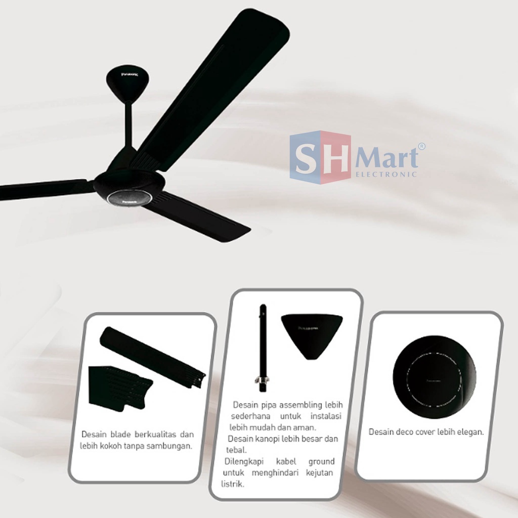 CEILING FAN PANASONIC FEY1511K/W KIPAS ANGIN GANTUNG PLAFON FEY1511 GARANSI RESMI