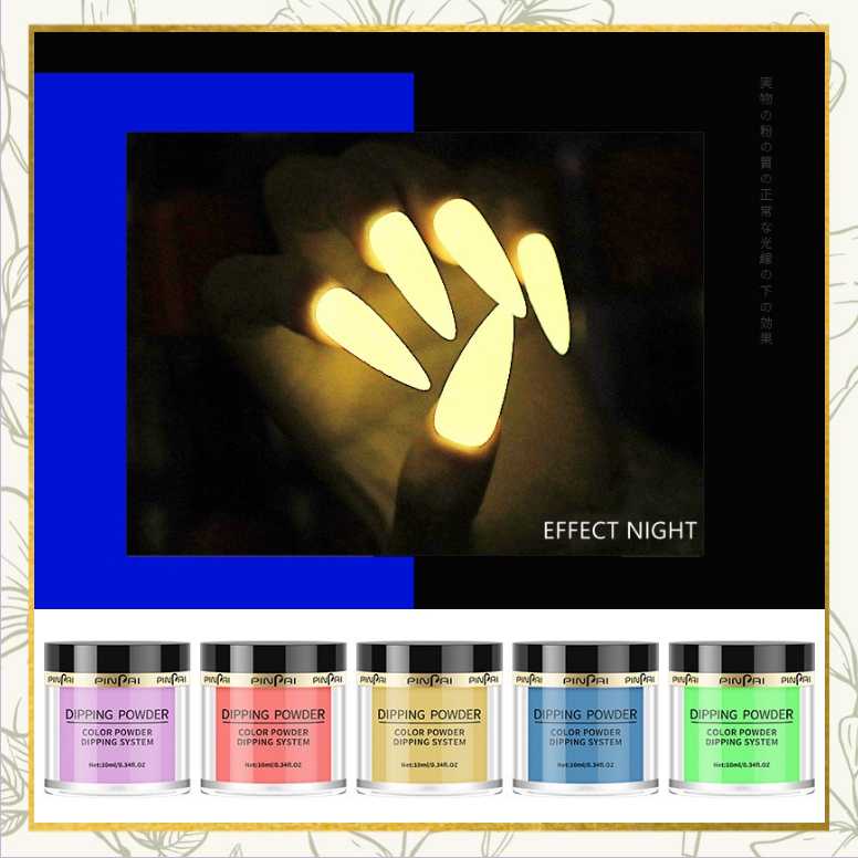 【 COD 】 14PCS Nail Dipping Powder Set Glow In The Dark Dipping Powder Full Set of Nail Glitter DIP POWER