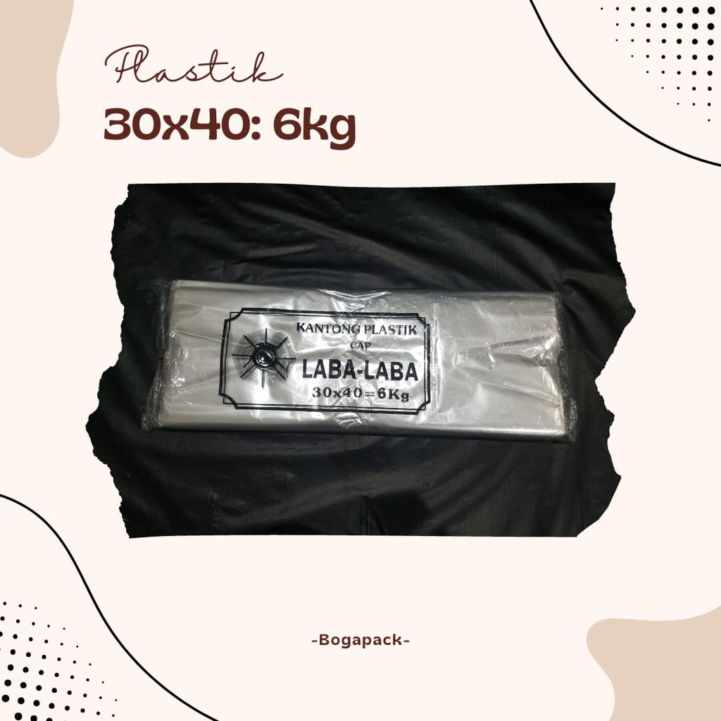 Plastik Bening Laba-laba 30x40 / Plastik Bening 6kg / Plastik Laba-laba / Plastik HT / Plastik Kemas