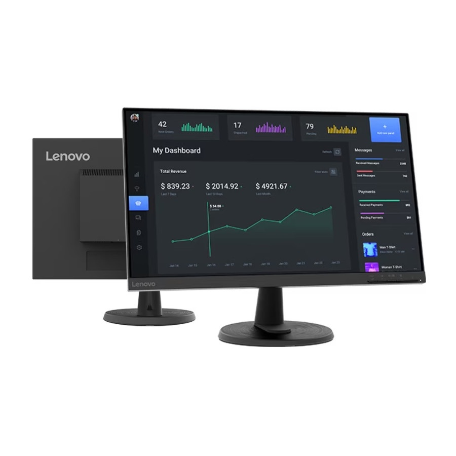 Monitor LED Lenovo D24-40 24&quot; 1080p 75Hz VGA HDMI VESA 100x100mm