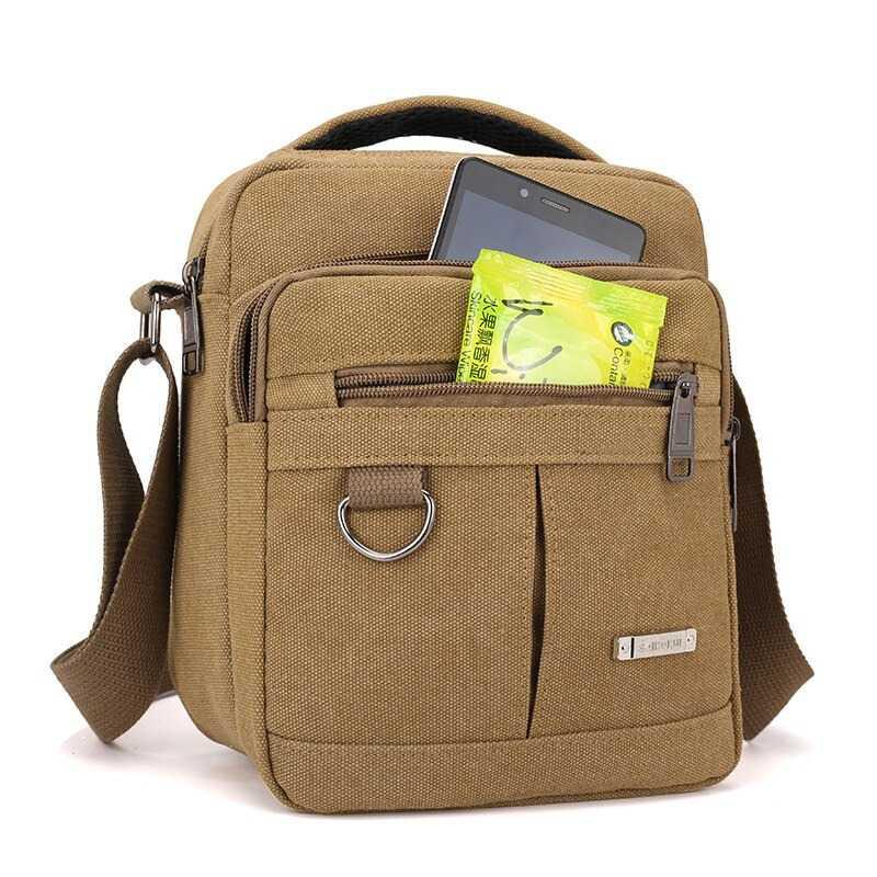 Tas Selempang Pria Canvas Men Shoulder Bag - 1986 - Khaki