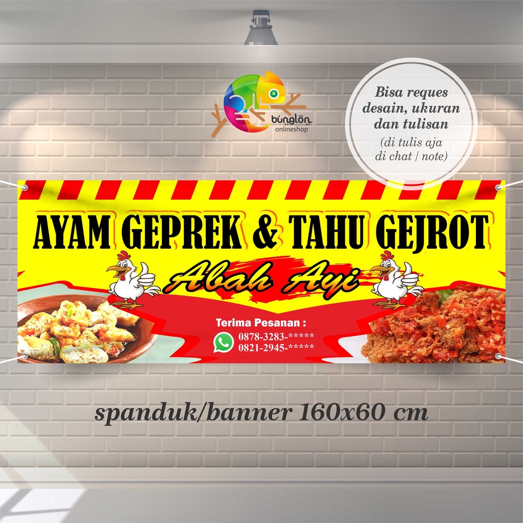 Spanduk, Banner Ayam Geprek & Tahu Gejrot