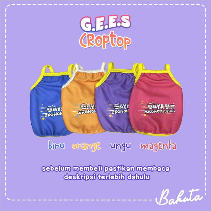 Baju Kucing Tank Edisi Croptop G.E.E.S Gaya Elit Ekonomi Syulit! Lucu Untuk Kucing dan anjing / Baju Kucing Termurah Size S-XL / Baju Kucing Tangerang!