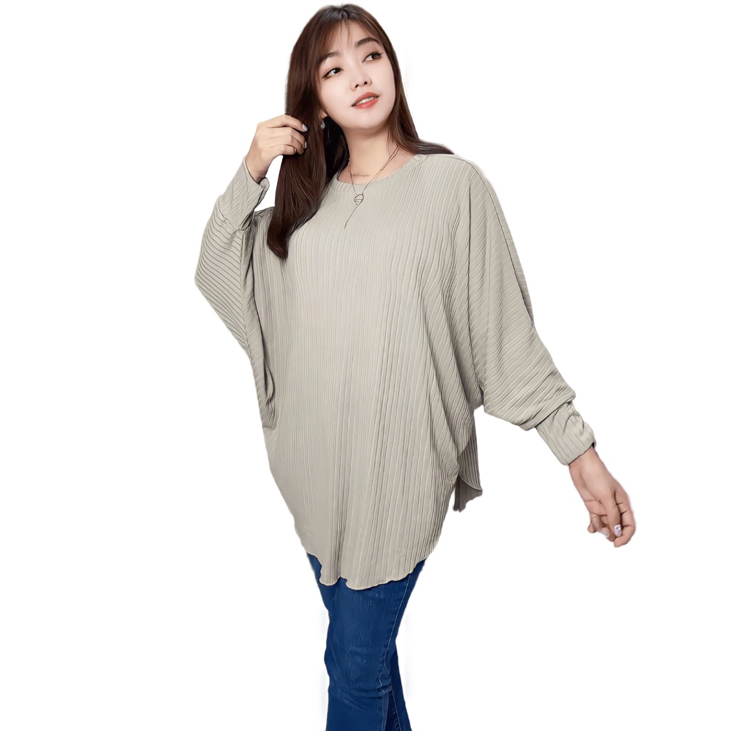 BAJU ATASAN WANITA BLUS BATWING KAOS KNIT JUMBO HIJAB FRIENDLY BETTY