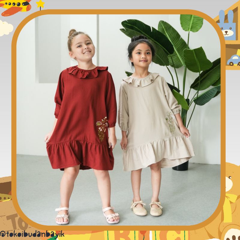 Mazaya dress mooi 1-10 thn/dress anak cewek/baju lebaran