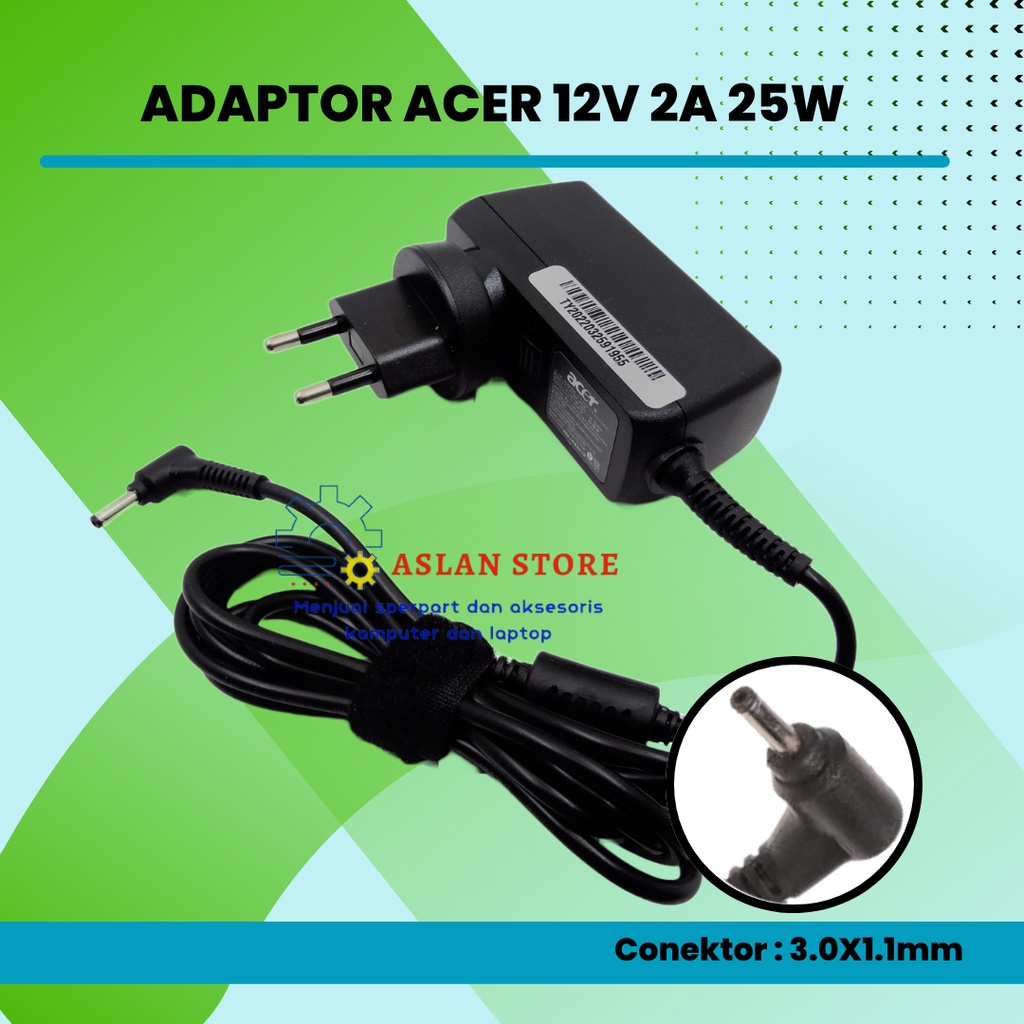 Charger Casan Laptop 12v 2a Adaptor ACER ONE 14 L1410 - Acer 12Volt 2Ampere Acer Iconia Tablet W3-810 Gateway Tab Tp A60