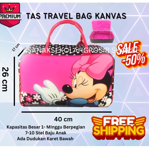 FREE ONGKIR PROMO TERMURAH + FREE ONGKIR !!! Tas Travel Kanvas  TIKUS COWO MOUSe Mouse Jumbo