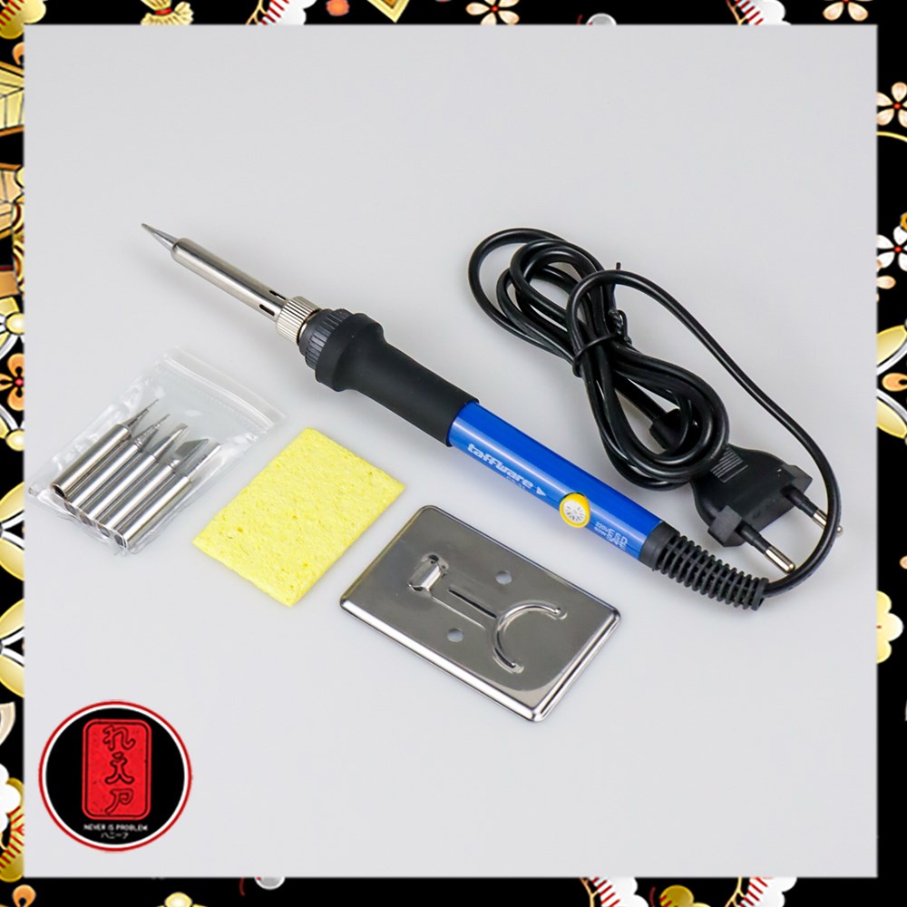 Taffware Solder Iron Adjustable Fast Heating Temperature 60W with 5 Tips - CS31 - Black