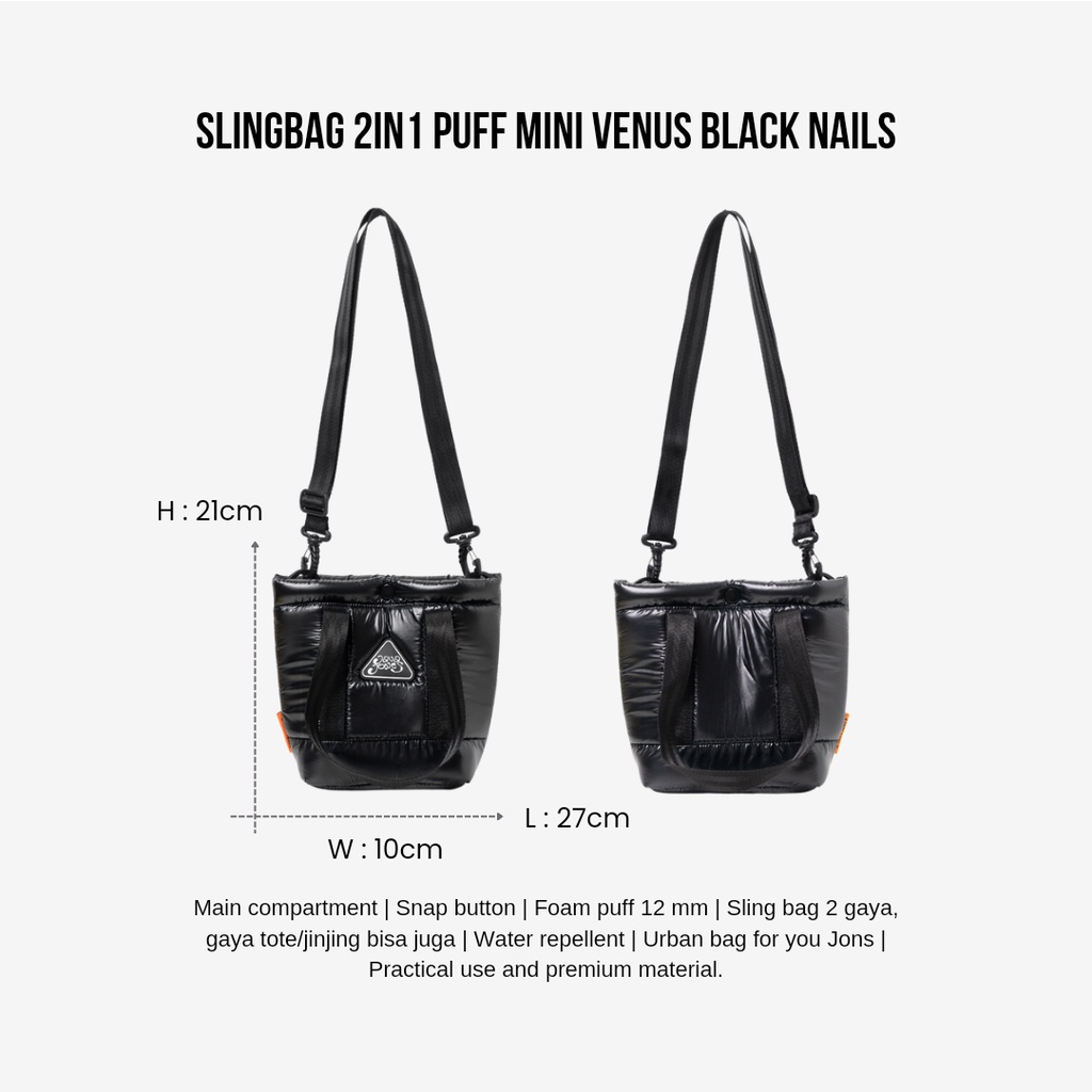 JAVAJONES Black Nails | PUFF BAGS COLLECTION | Totebag Pria Wanita