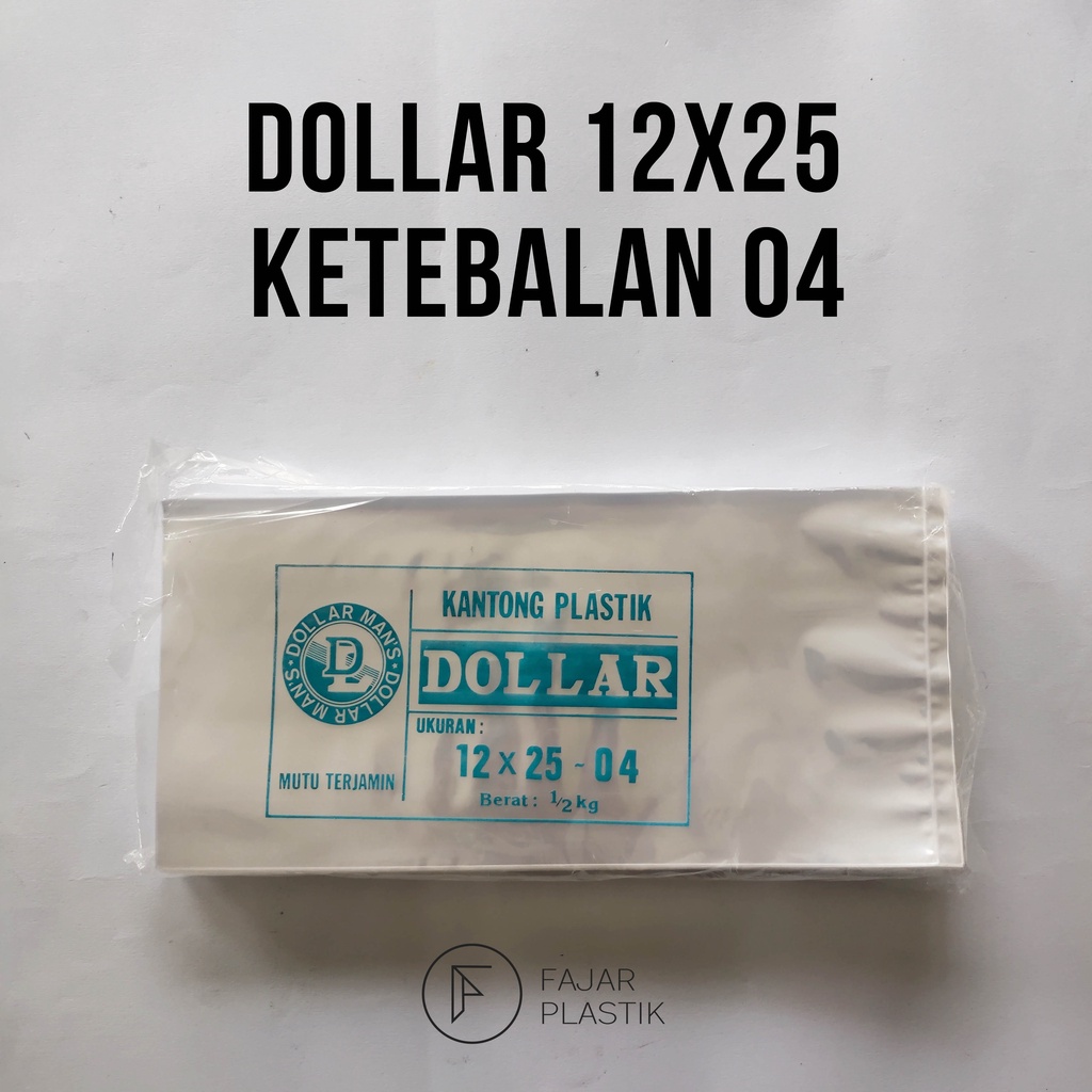 Plastik Pp/Plastik Bening/Plastik Snack/Plastik Kue/Plastik Dollar Ukuran 12x25 Ketebalan 04
