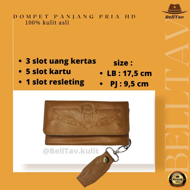 dompet panjang pria cowo FULL KULIT HD harley davidson