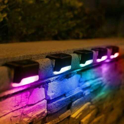 Lampu Taman Hias Pagar Balustrade Light Solar IP65 RGB 4 PCS - YA80