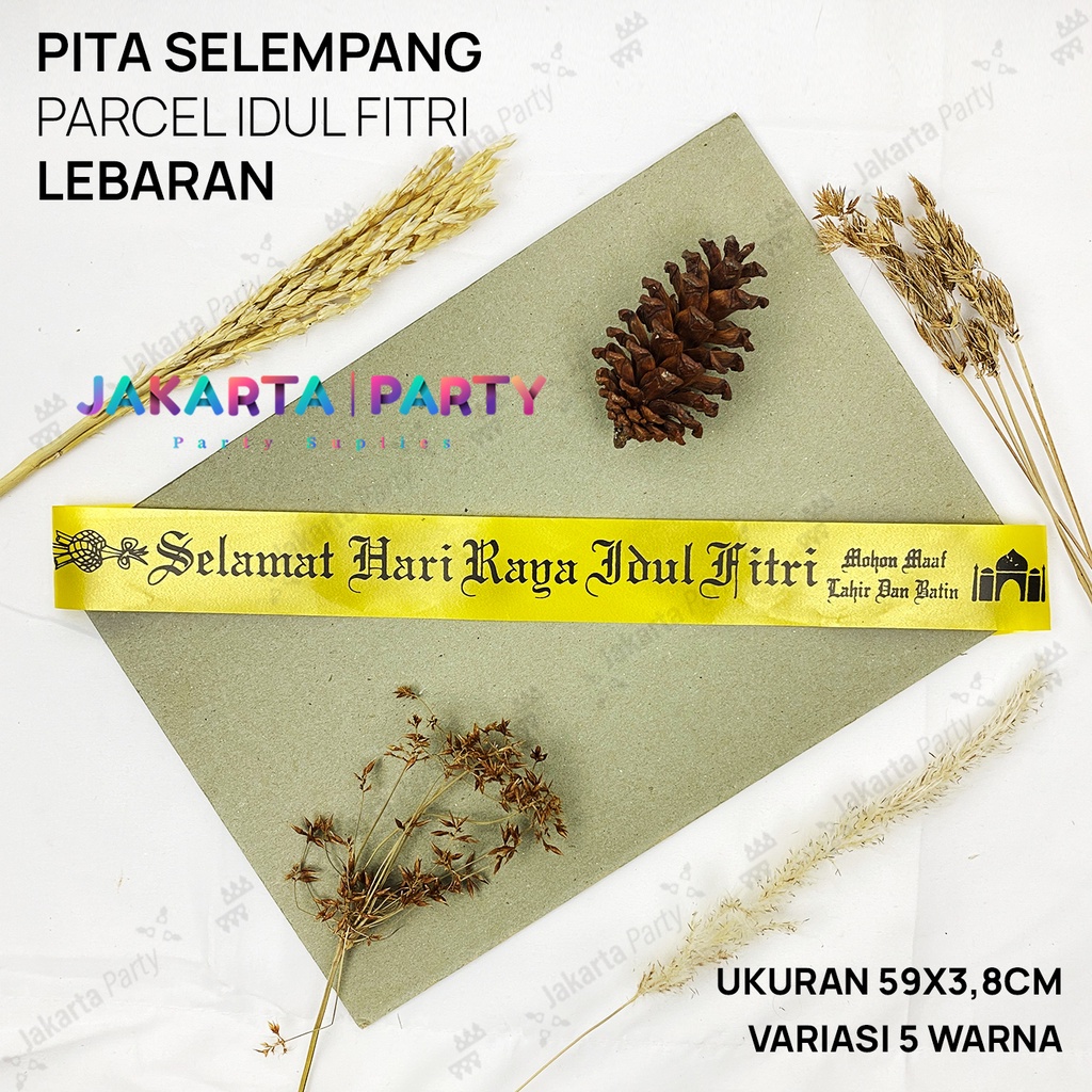 Pita Parcel Selamat Hari Raya Idul Fitri Kuning / Pita Lebaran / Pita Idul Fitri