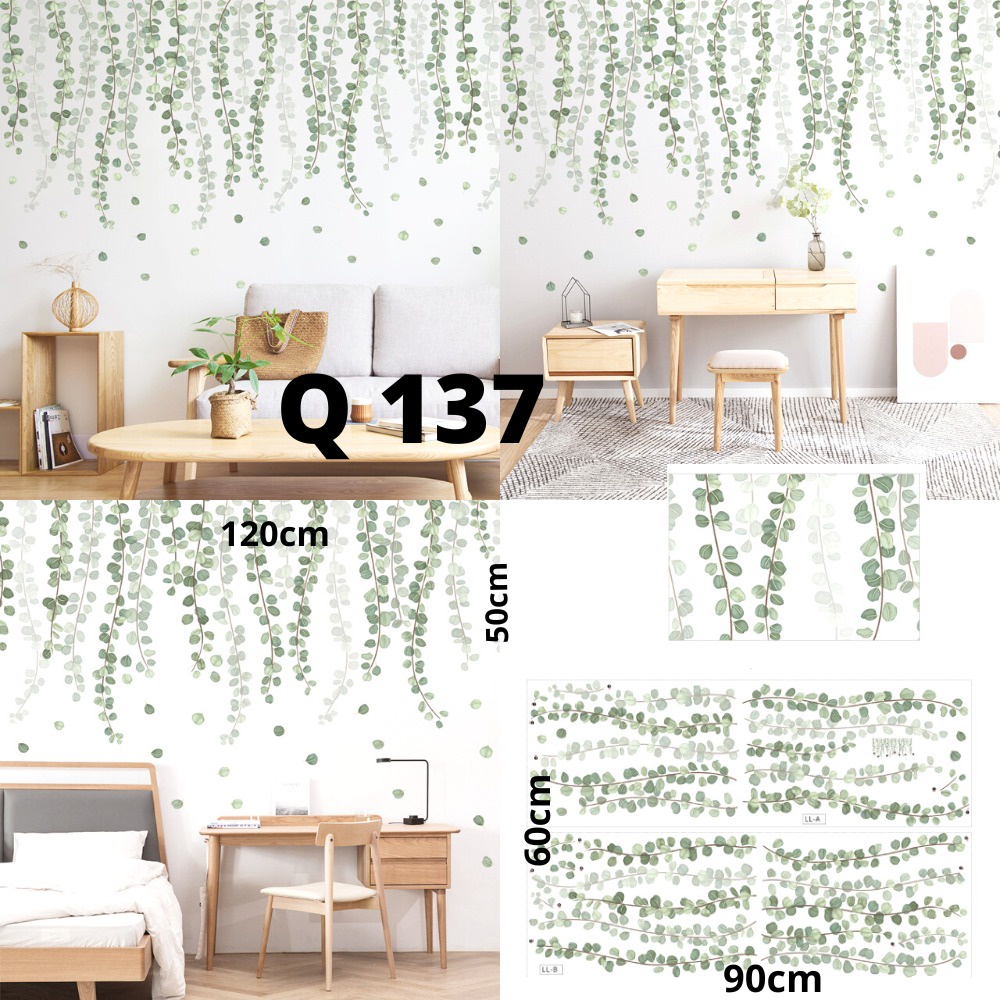 WALLSTICKER WALLSTIKER WALL STIKER STICKER DINDING TEMBOK DAUN HIJAU MINIMALIS LEMARI PINTU DEKORASI PINTU JENDELA KACA KAMAR MANDI TAMAN KERAMIK KRAMIK TEGEL TAGEL TEMBOK KULKAS LEMARI MEJA CAFE CAFEE DAPUR BORDER TANGGA @banyak