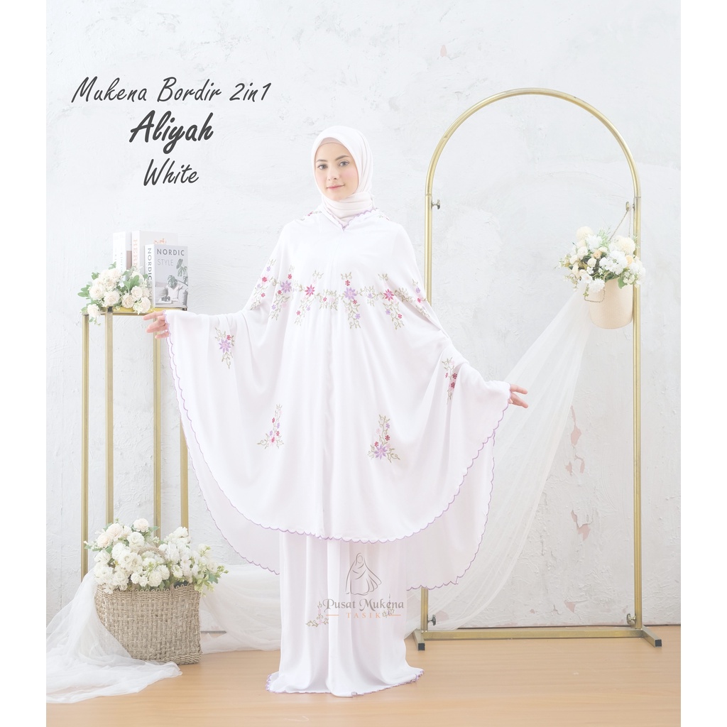 PUSAT GROSIR BELI MUKENA DEWASA 2IN1 JUMBO KATUN RAYON BORDIR MANUAL ALIYAH