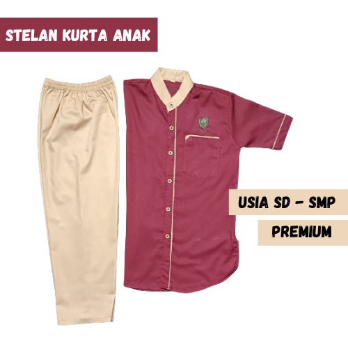 Setelan Baju Koko Anak Laki Laki Lengan Pendek anak Toyobo dan Celana sirwal anak 12 Tahun Asli Ori.