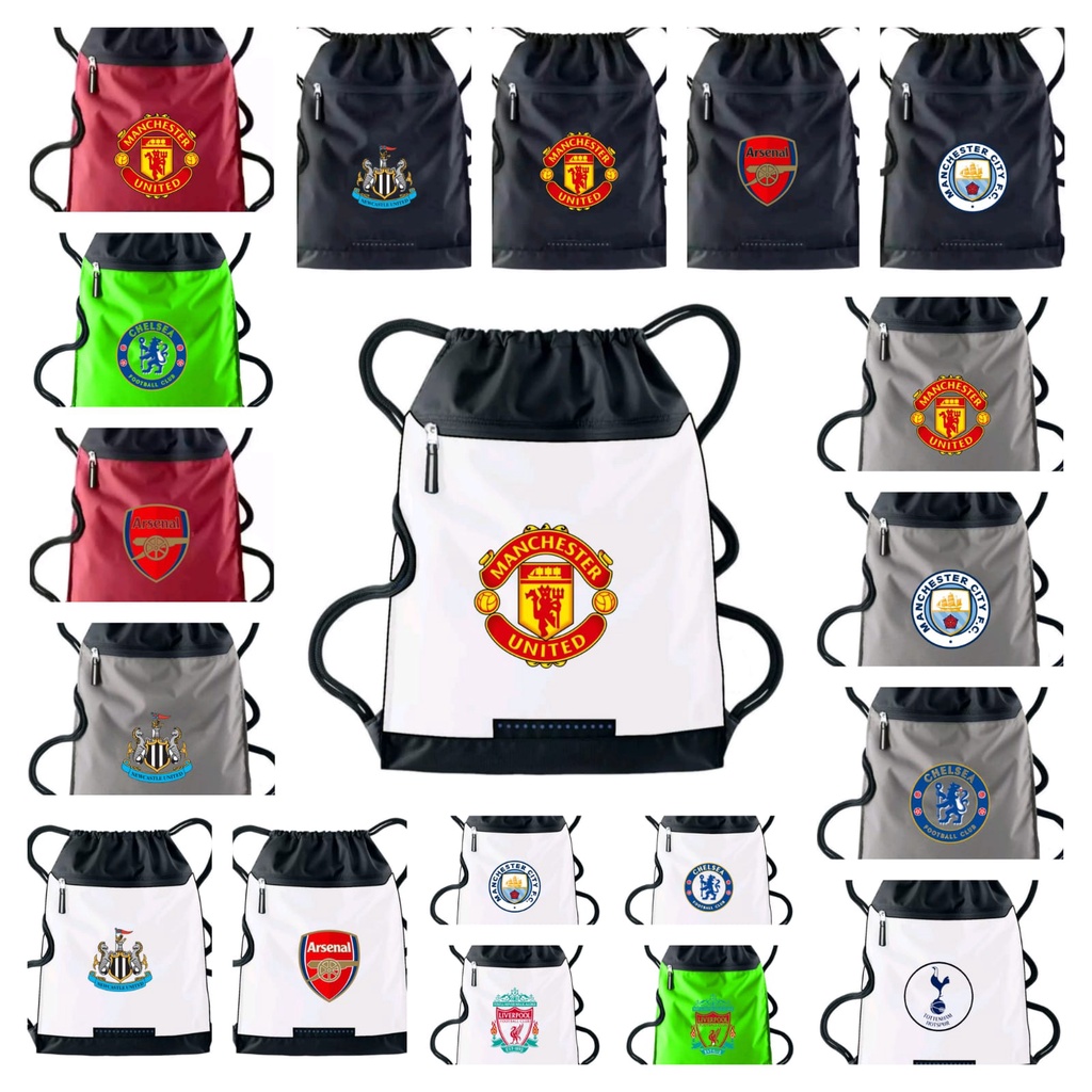 Tas Serut Pria string bag waterproof liga inggris - tas serut anak sekolah ransel Anti Air Olahraga Bola |stringbag unisex dewasa bola shoe shoes