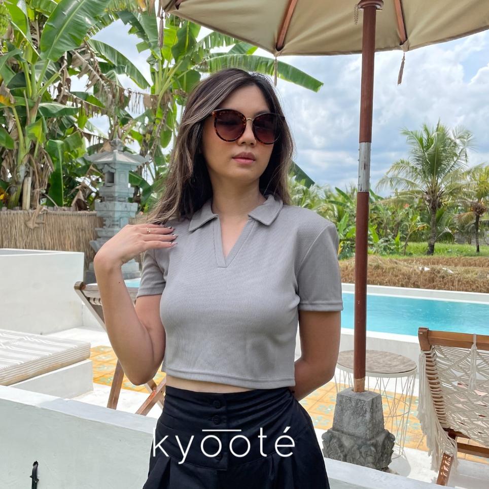 [ART. 2809] Kyoote - Charlotte Top / Polo Knit Top / Atasan Knit / Knit Crop Top / Polo Crop