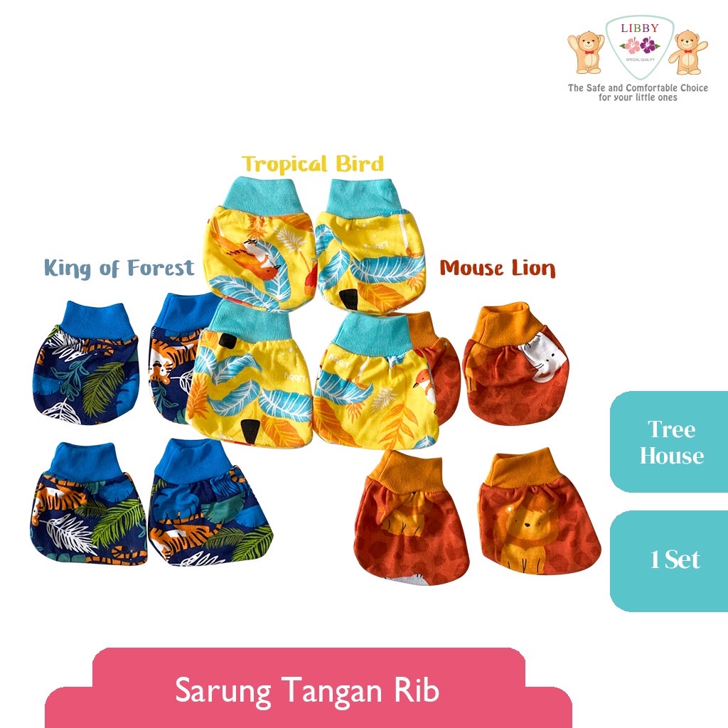 Sarung Tangan &amp; Kaki Set Libby Motif Tree House (1pcs/set)