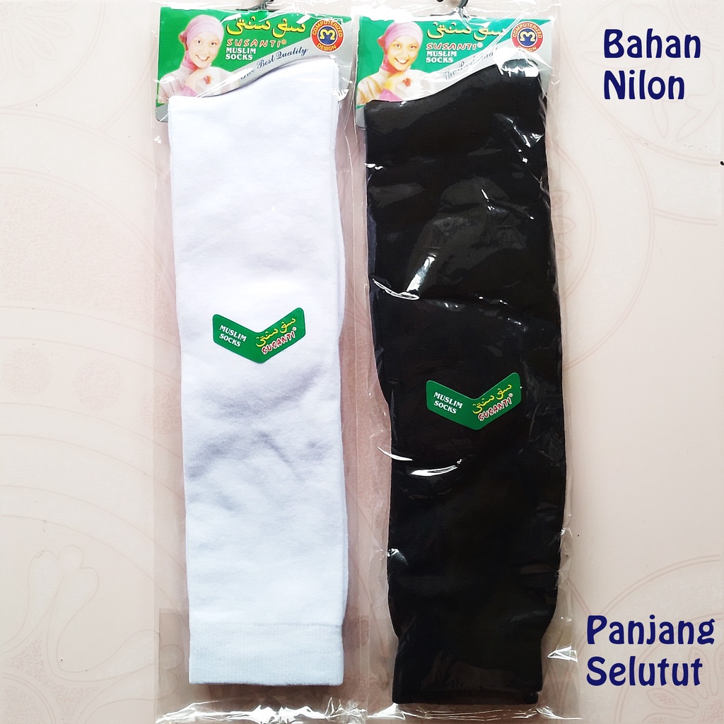 Kaos Kaki Sekolah SMA Pria Wanita Panjang Selutut Hitam Putih Polos Paskibra