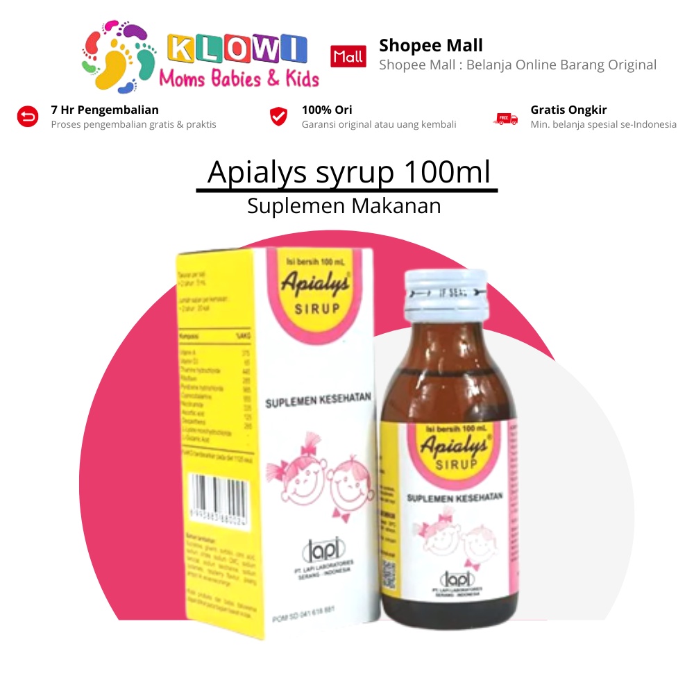 Apialys Sirup 100Ml Suplemen Anak Vitamin Anak Multivitamin