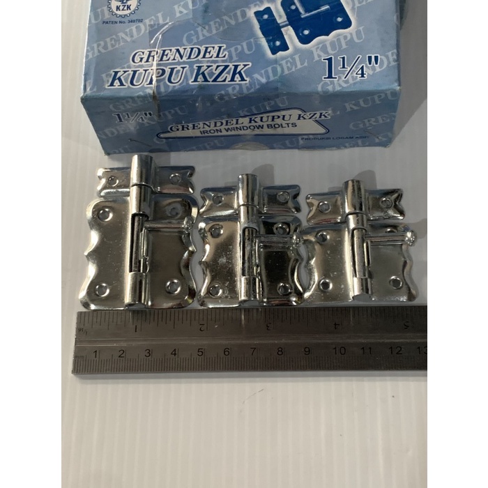 [12PCS] Grendel Model Kupu Kupu Besi Chrome Putih KZK 1 1/4 1 1/2 Inch