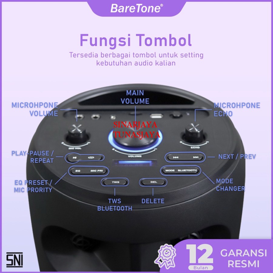 KOMPLIT SPEAKER BARETONE PM206 ORIGINAL BARETONE PM 206