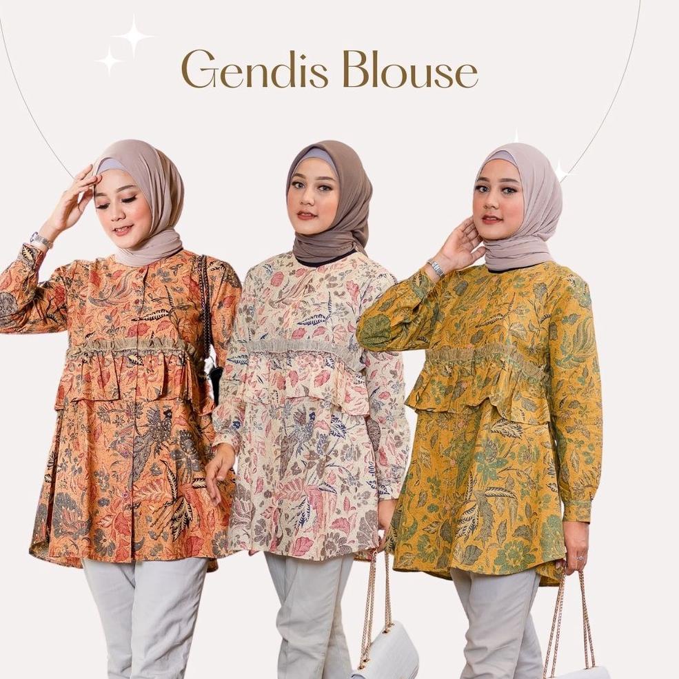 TERBAIK Gendis Blouse Batik Kerja Tunik Kantor Wanita by Audry Batik