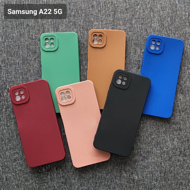 Softcase Samsung A22 5G Case 3D Pro Camera Gel Silika Casing