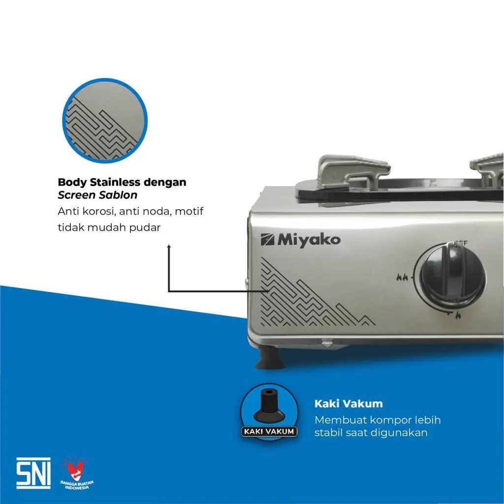 Miyako Kompor Gas 1 Tungku sTAINLESS KG 201 SE