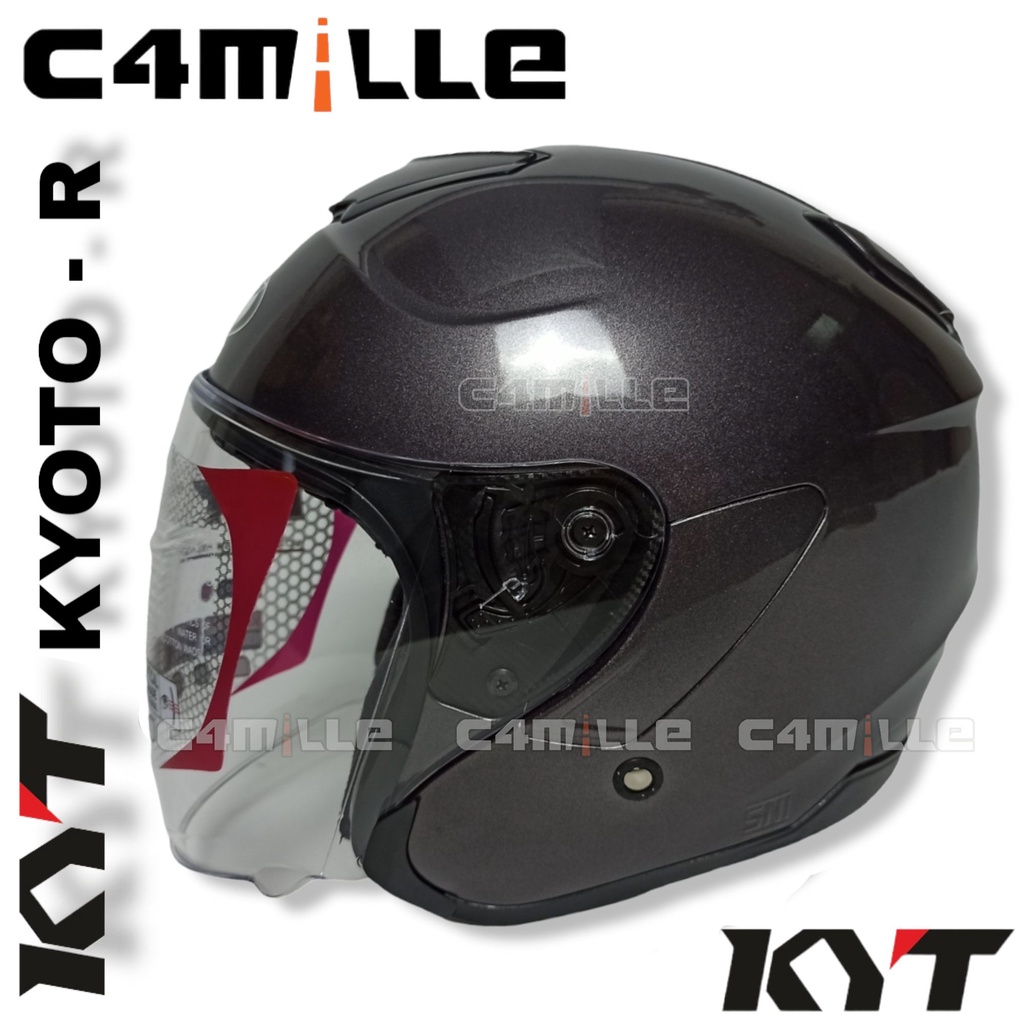 HELM KYT KYOTO SOLID GUNMETAL HALF FACE