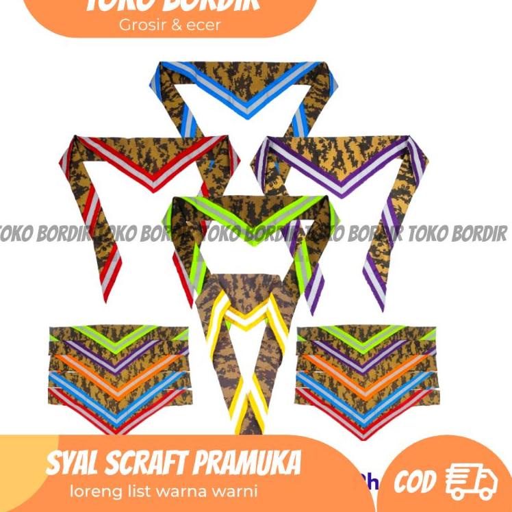 SALE TERBAIK Syal scraft loreng Pramuka / syal scraft Pramuka / syal scraft menyala pramuka