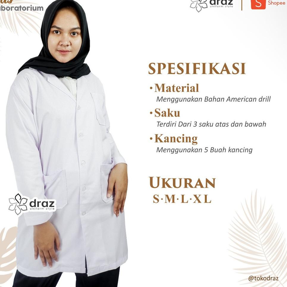 ❇ JAS  LENGAN PANJANG JAS LAB PUTIH LENGAN PANJANG BAJU LAB LENGAN PANJANG ☇