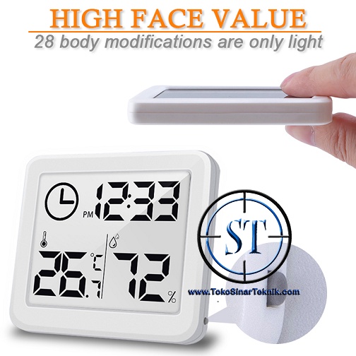 Thermometer Hygrometer Senosr ElectronicTemperature and Humidity Monitor Clock Jam Digital