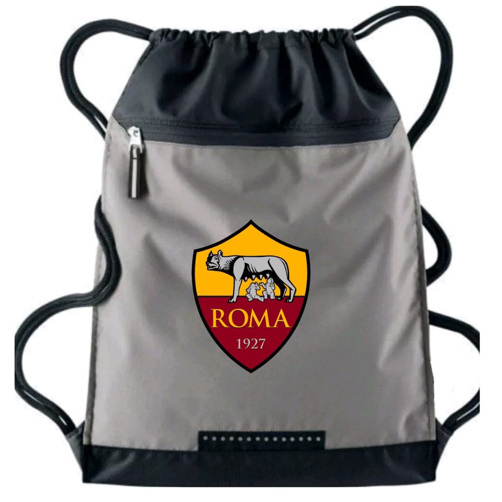 Tas Serut pria stringbag selempang olahraga Logo A S Roma | Liga Italia | tas travel serut Waterproof resleting