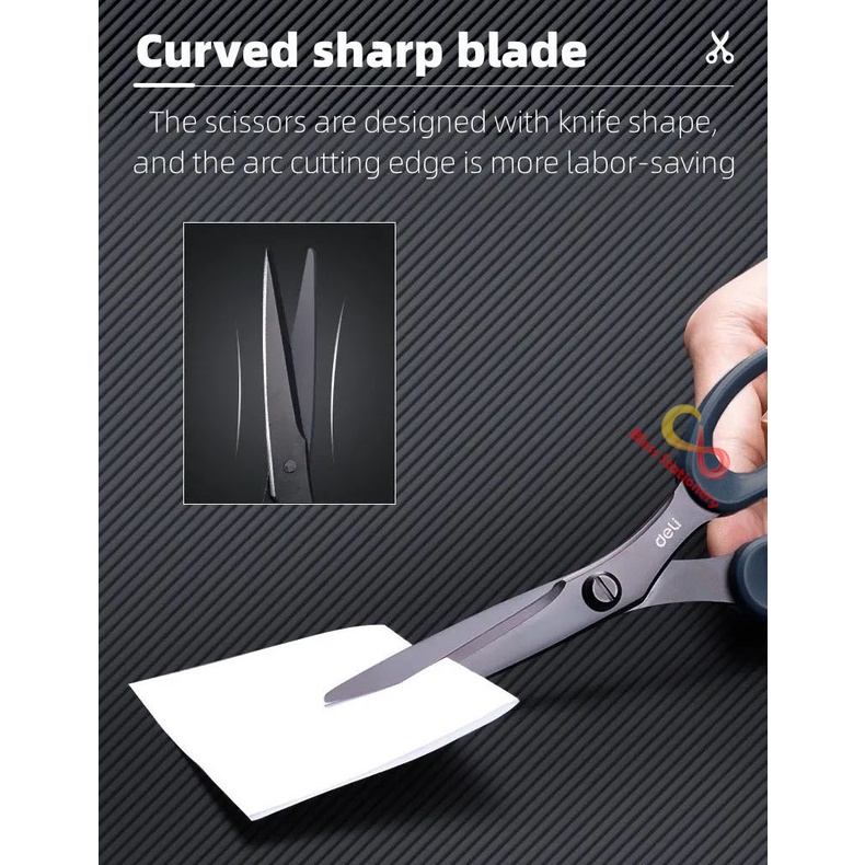 

HJK Deli gunting anti lengket 175mm gunting anti karat gunting hitam Scissors