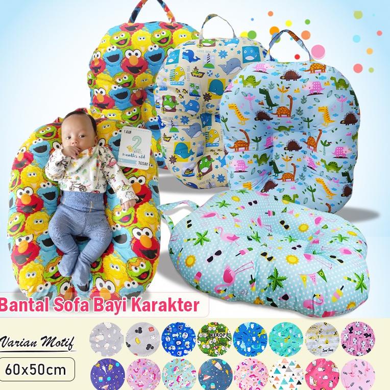 MURAH Bantal Sofa Bayi Anti Gumoh Bantal Duduk Bayi Tempat Tidur Bayi Multifungsi Motif Karakter
